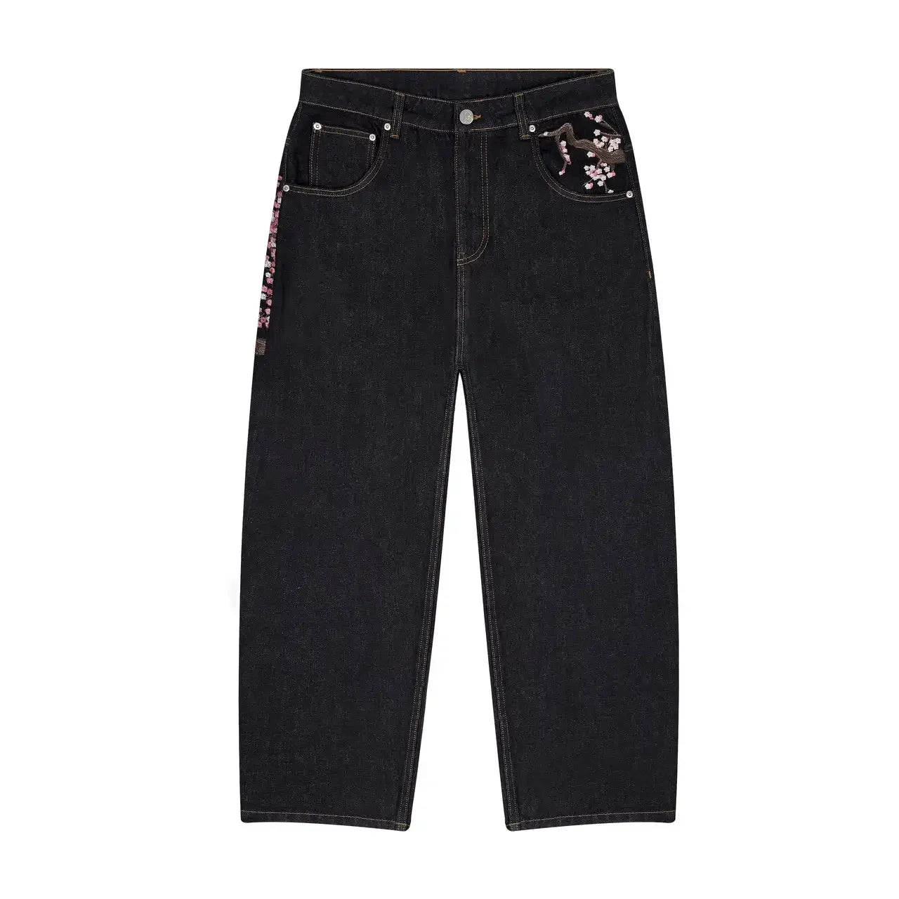 Pantalones Baggy con Estampado Cerezos