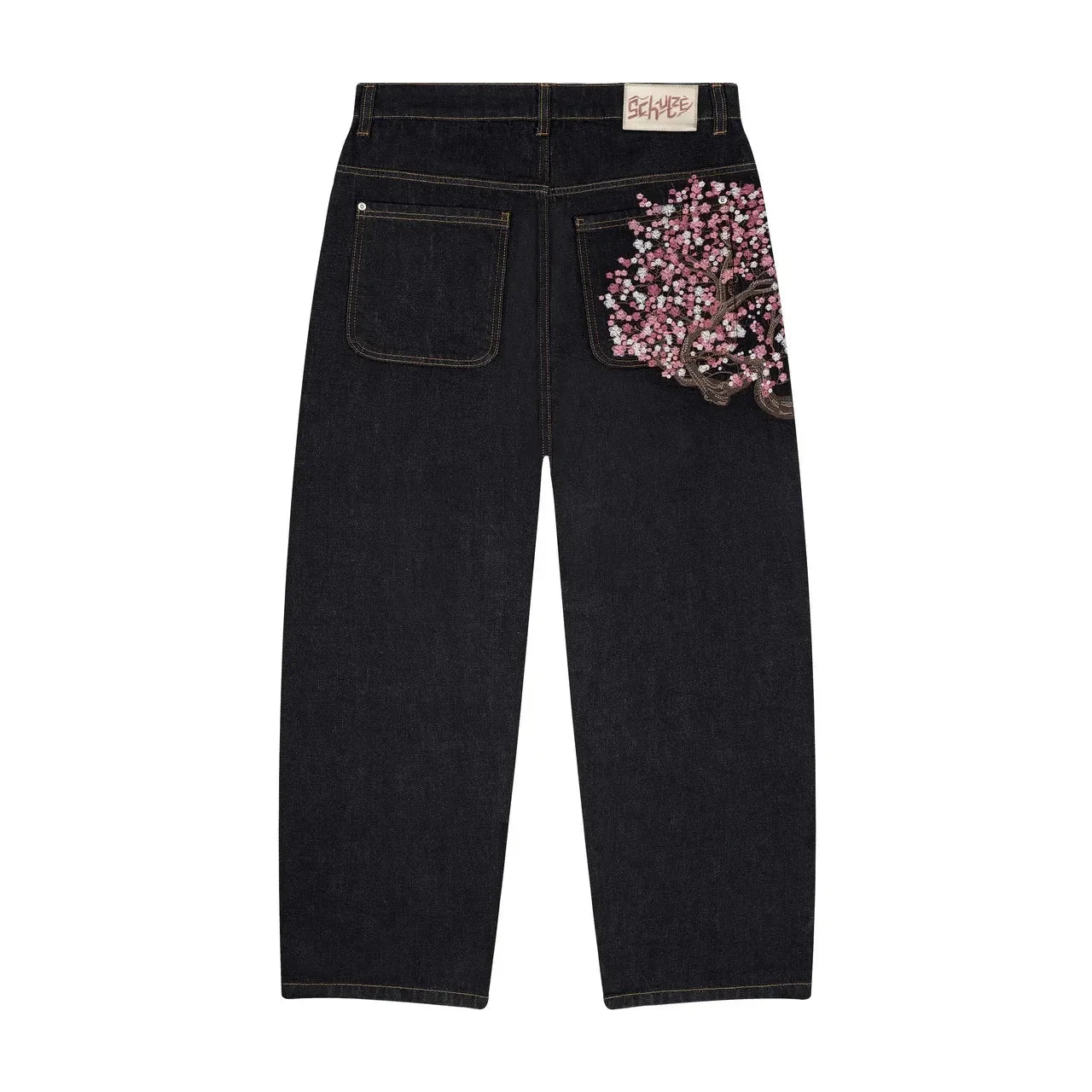 Pantalones Baggy con Estampado Cerezos