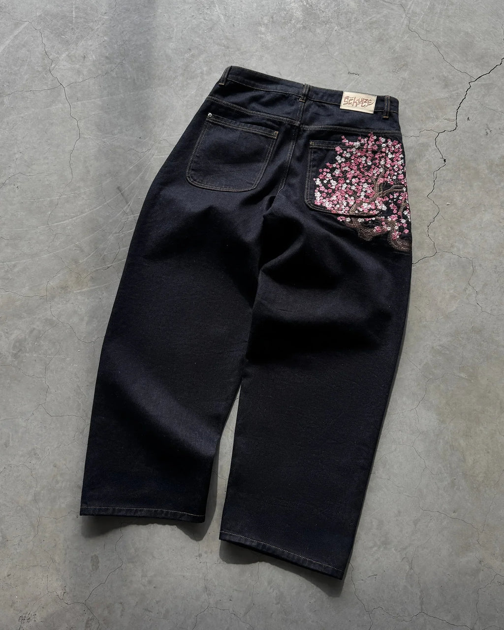 Pantalones Baggy con Estampado Cerezos