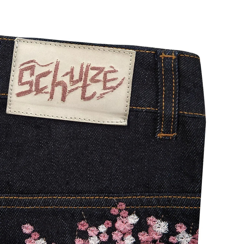 Pantalones Baggy con Estampado Cerezos